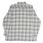 TURF Mens Grey & Cream Check Shirt L Cotton Blend Casual Long Sleeve Button Down