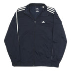 ADIDAS Mens Navy Blue Track Jacket M Polyester Blend Zip Casual Sportswear