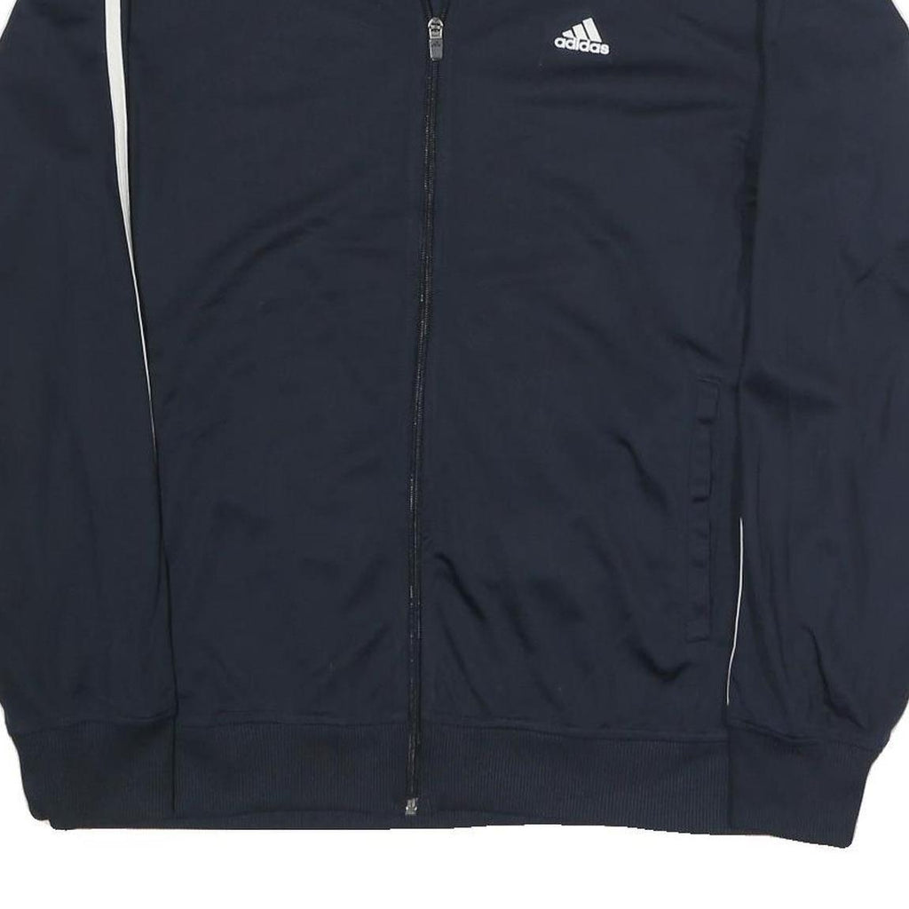 ADIDAS Mens Navy Blue Track Jacket M Polyester Blend Zip Casual Sportswear