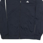 ADIDAS Mens Navy Blue Track Jacket M Polyester Blend Zip Casual Sportswear