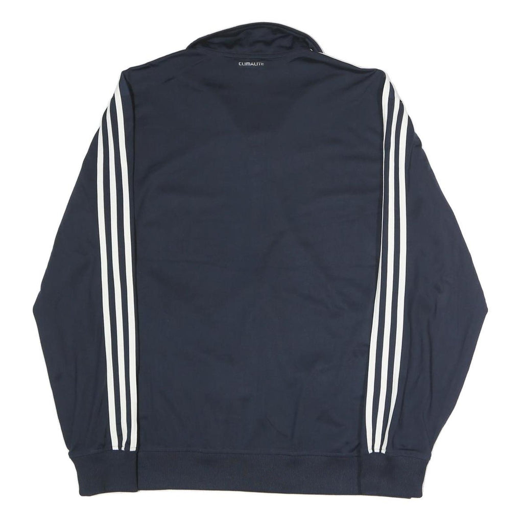 ADIDAS Mens Navy Blue Track Jacket M Polyester Blend Zip Casual Sportswear