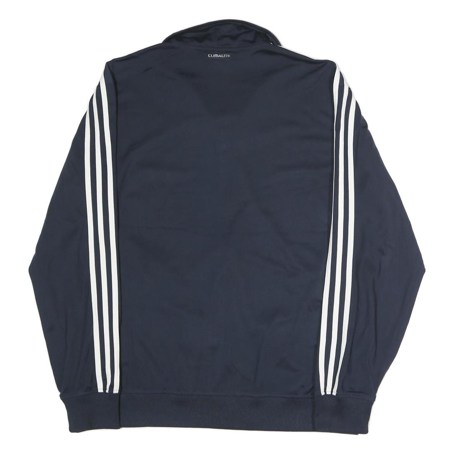ADIDAS Mens Navy Blue Track Jacket M Polyester Blend Zip Casual Sportswear