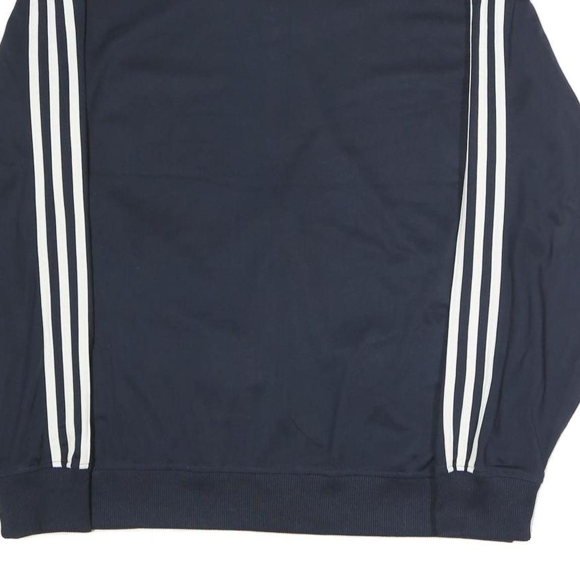 ADIDAS Mens Navy Blue Track Jacket M Polyester Blend Zip Casual Sportswear