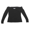COAST Womens Black Off Shoulder Long Sleeve Top UK 10 Elastane Stretch