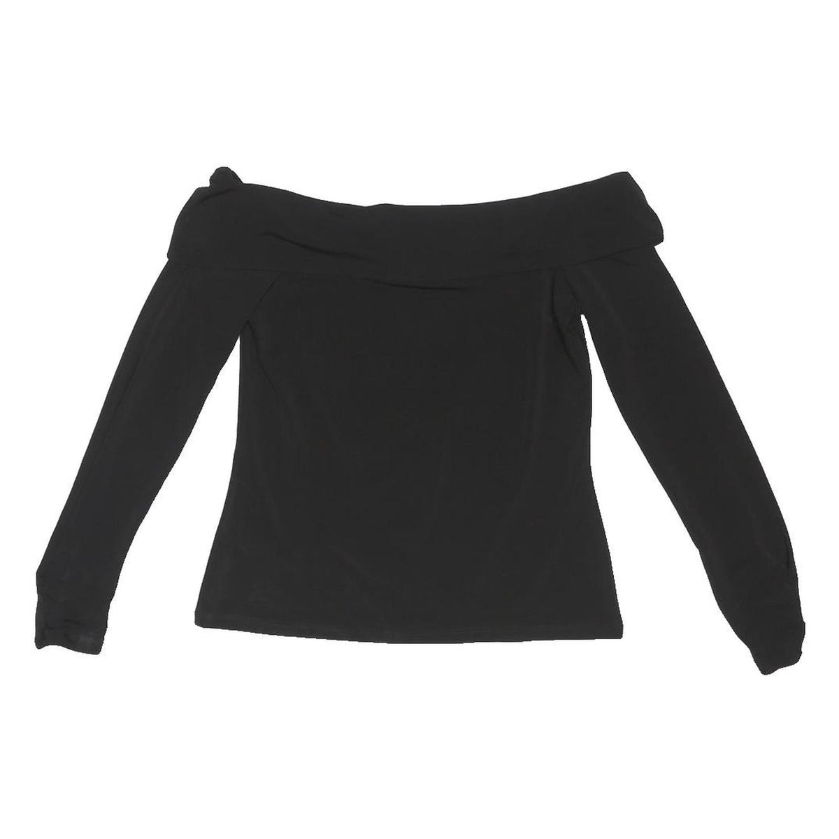 COAST Womens Black Off Shoulder Long Sleeve Top UK 10 Elastane Stretch