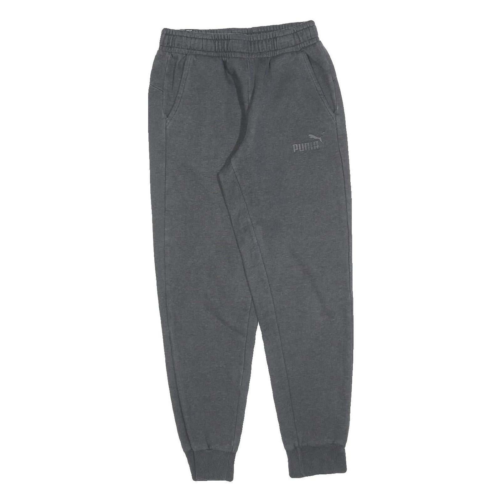 PUMA Mens Joggers Grey Slim Tapered S W26 L28 Cotton Blend Sports Casual