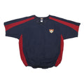 COOPERSTOWN Mens Blue & Red Graphic T-Shirt M Short Sleeve V-Neck Colourblock