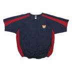 COOPERSTOWN Mens Blue & Red Graphic T-Shirt M Short Sleeve V-Neck Colourblock