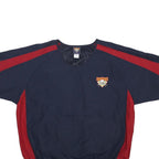 COOPERSTOWN Mens Blue & Red Graphic T-Shirt M Short Sleeve V-Neck Colourblock