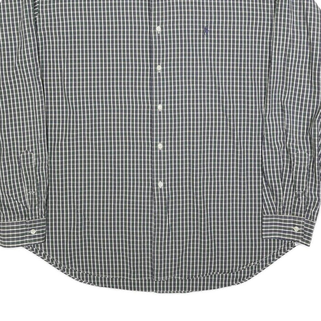 RALPH LAUREN Mens Green Check Shirt 2XL Long Sleeve Button-Down Collar Cotton