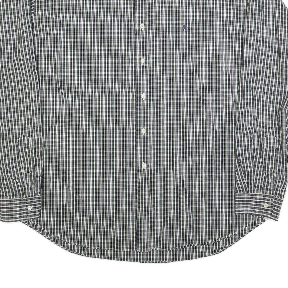 RALPH LAUREN Mens Green Check Shirt 2XL Long Sleeve Button-Down Collar Cotton