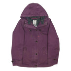 JOULES Womens Purple Hooded Zip Jacket UK 10 Cotton Blend Casual Outerwear