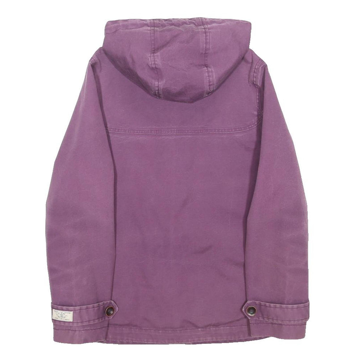 JOULES Womens Purple Hooded Zip Jacket UK 10 Cotton Blend Casual Outerwear