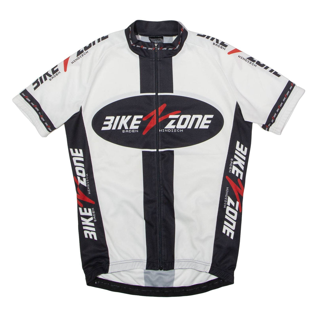ANDEER Bike Zone Full Zip Cycling Mens Jersey White High Neck S