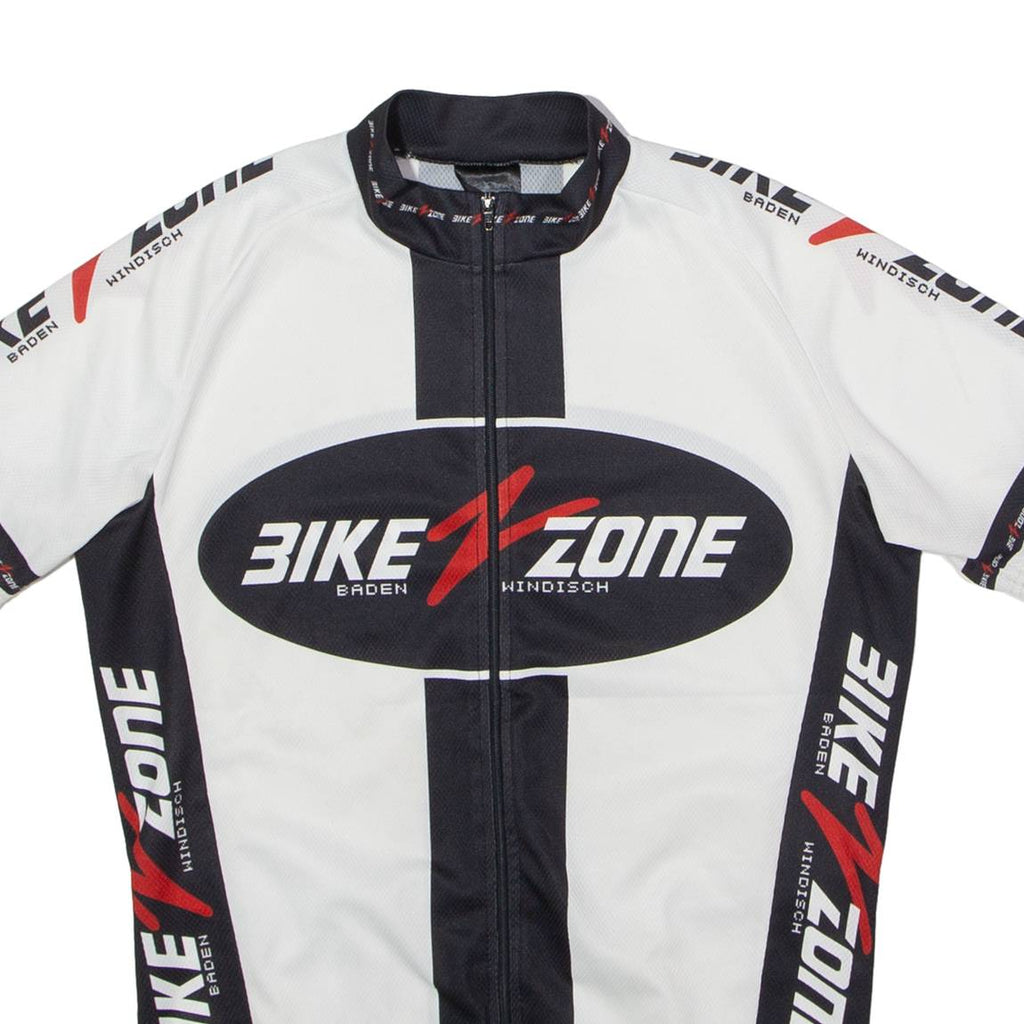 ANDEER Bike Zone Full Zip Cycling Mens Jersey White High Neck S