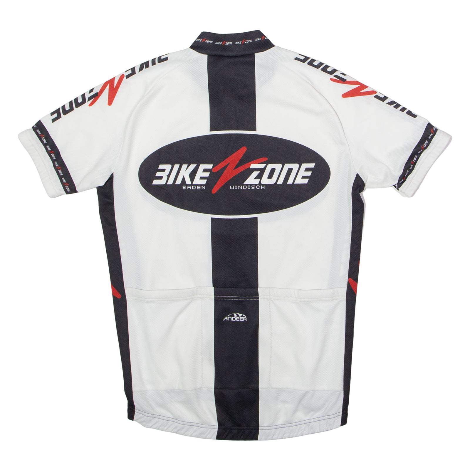 ANDEER Bike Zone Full Zip Cycling Mens Jersey White High Neck S