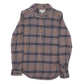 CARHARTT Womens Brown & Navy Checked Shirt S Cotton Blend Casual Workwear