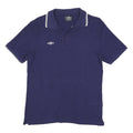 UMBRO Womens Blue Short Sleeve Plain Polo Shirt M Cotton Sport Casual