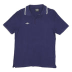 UMBRO Womens Blue Short Sleeve Plain Polo Shirt M Cotton Sport Casual