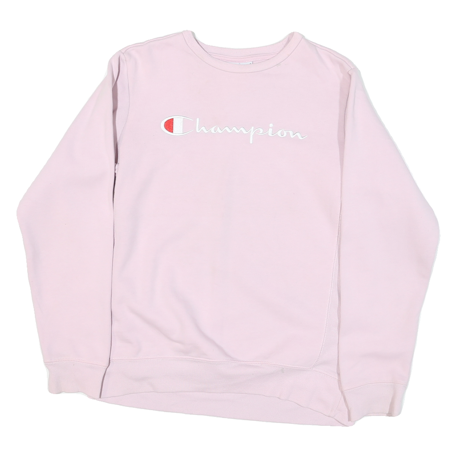 CHAMPION Womens Pink Cotton Blend Crew Neck XL Embroidered Logo Sweatshirt