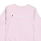 CHAMPION Womens Pink Cotton Blend Crew Neck XL Embroidered Logo Sweatshirt