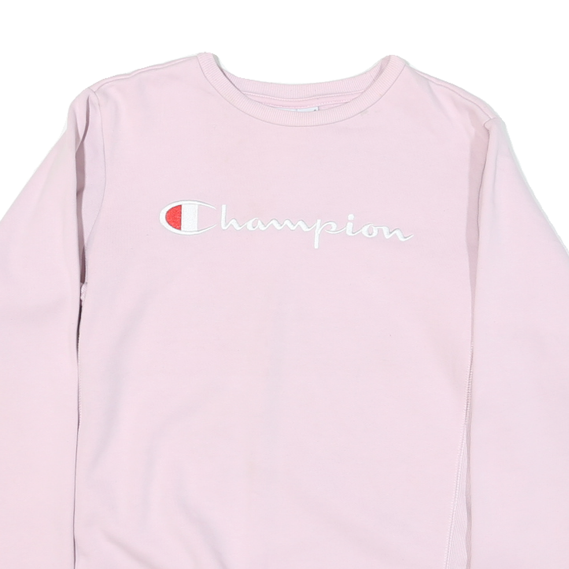 CHAMPION Womens Pink Cotton Blend Crew Neck XL Embroidered Logo Sweatshirt