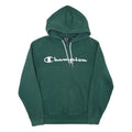 CHAMPION Mens Green Hoodie S Cotton Blend Pullover Logo Hooded Sweatshirt