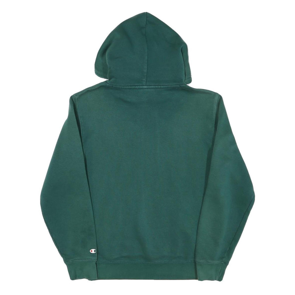 CHAMPION Mens Green Hoodie S Cotton Blend Pullover Logo Hooded Sweatshirt