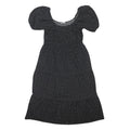 PEP&CO Womens Black Polka Dot Day Dress Viscose Blend Puff Sleeve Midi L