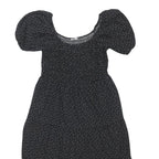 PEP&CO Womens Black Polka Dot Day Dress Viscose Blend Puff Sleeve Midi L
