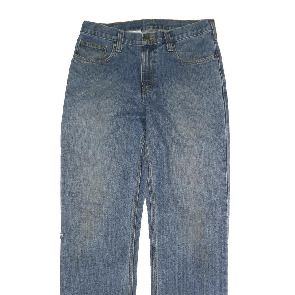 CARHARTT Mens Jeans Blue Regular Straight Denim Medium W34 L34 Button Cotton