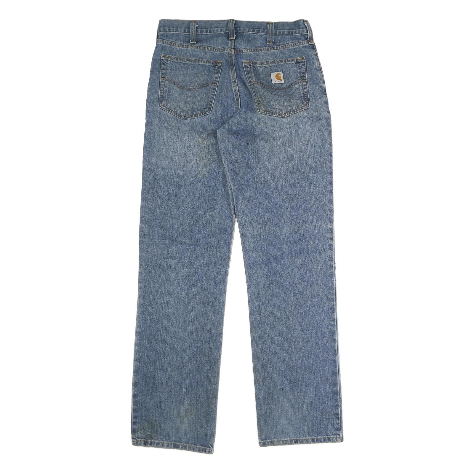 CARHARTT Mens Jeans Blue Regular Straight Denim Medium W34 L34 Button Cotton