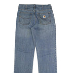 CARHARTT Mens Jeans Blue Regular Straight Denim Medium W34 L34 Button Cotton