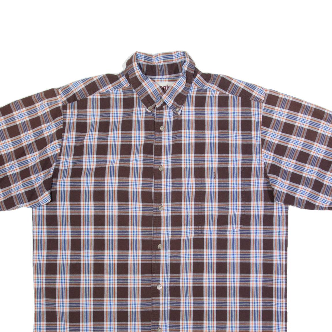 WRANGLER Mens Shirt Brown Check L
