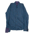 TED BAKER Mens Shirt Blue Striped Long Sleeve M