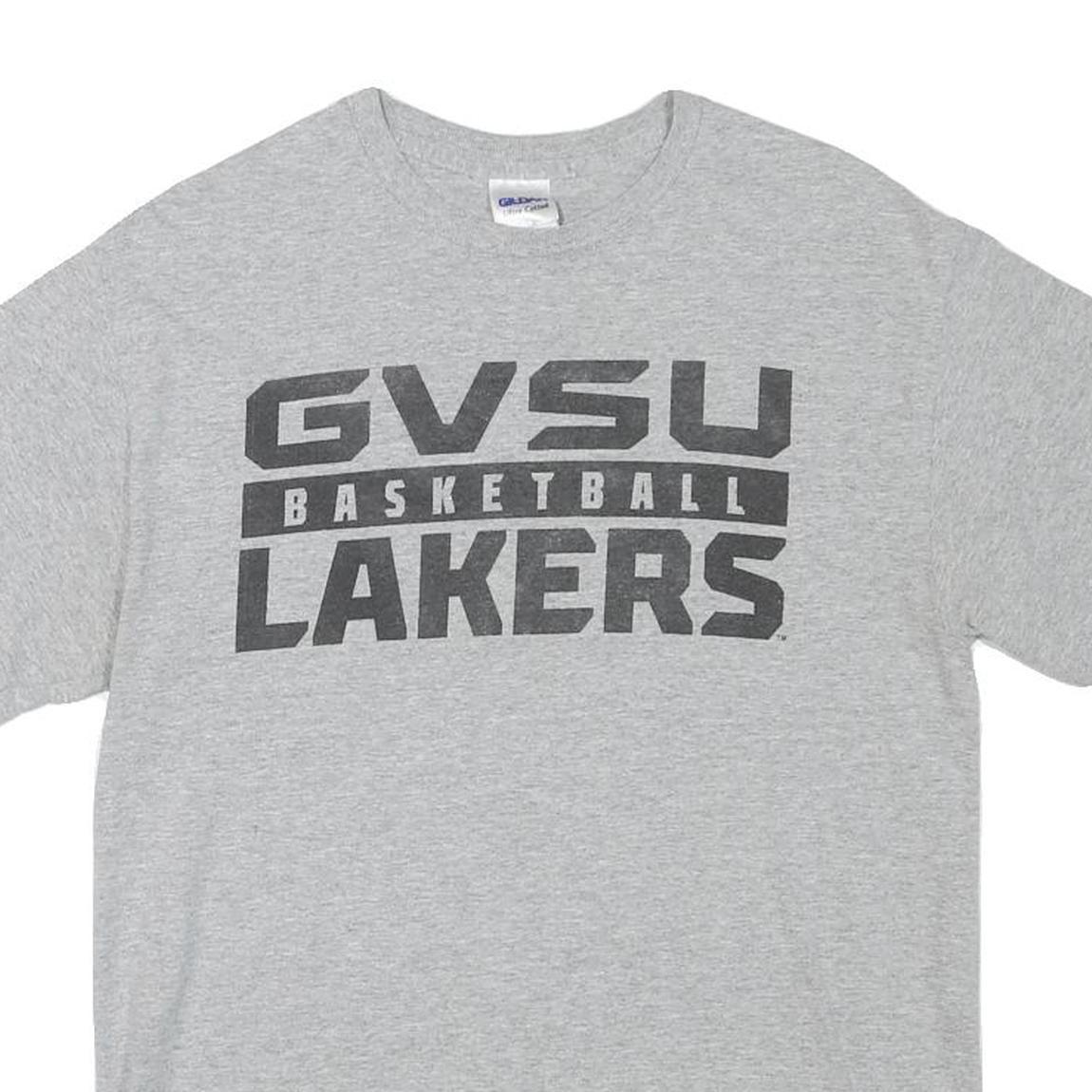 GILDAN Mens Grey Gvsu Lakers Basketball Graphic T-Shirt M Short Sleeve Crew Neck