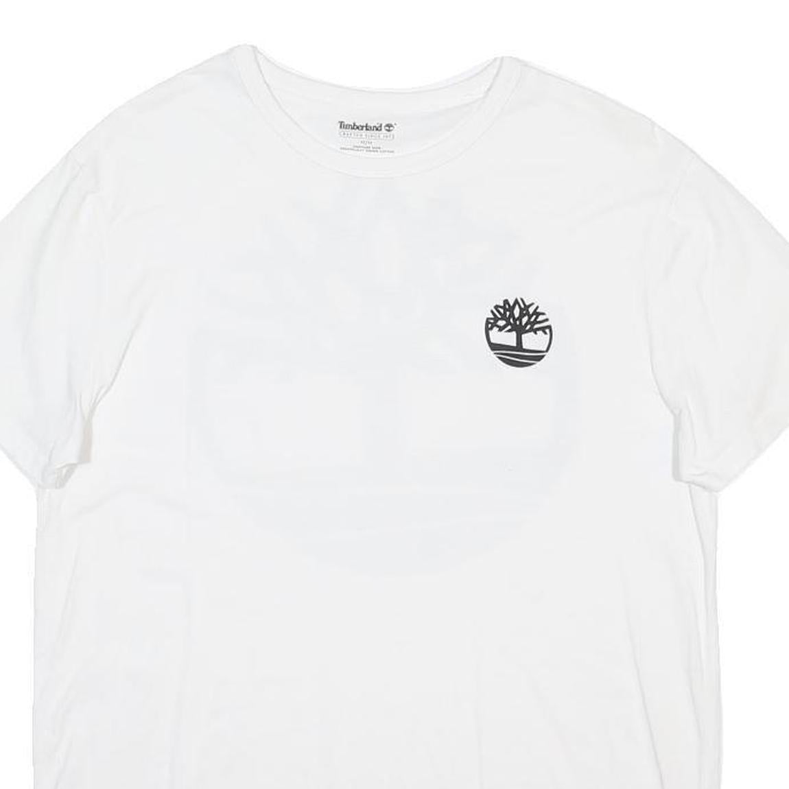 TIMBERLAND Mens White Cotton Blend Graphic T-Shirt M Short Sleeve Crew Neck