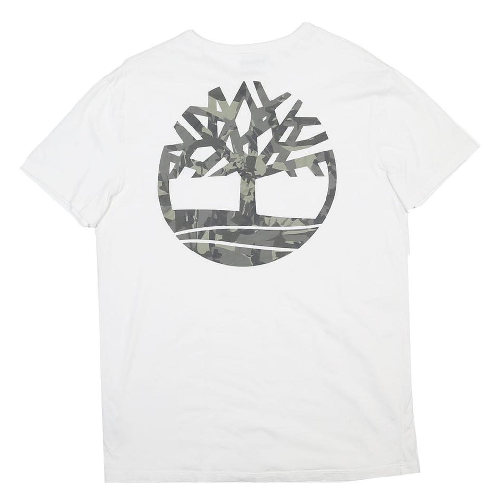 TIMBERLAND Mens White Cotton Blend Graphic T-Shirt M Short Sleeve Crew Neck