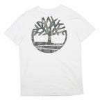 TIMBERLAND Mens White Cotton Blend Graphic T-Shirt M Short Sleeve Crew Neck