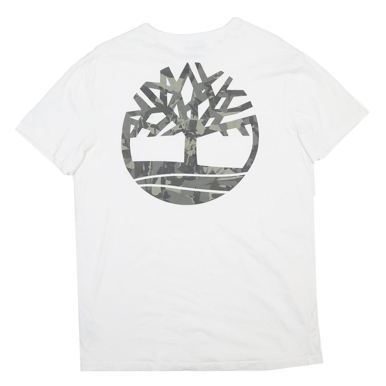 TIMBERLAND Mens White Cotton Blend Graphic T-Shirt M Short Sleeve Crew Neck