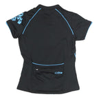 IXS Womens Black & Blue Graphic T-Shirt S Short Sleeve Round Neck Performance