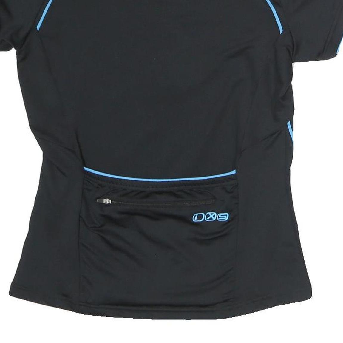 IXS Womens Black & Blue Graphic T-Shirt S Short Sleeve Round Neck Performance