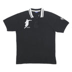 ASICS Mens Black Short Sleeve Embroidered Logo Cotton Polo Shirt L Sporty