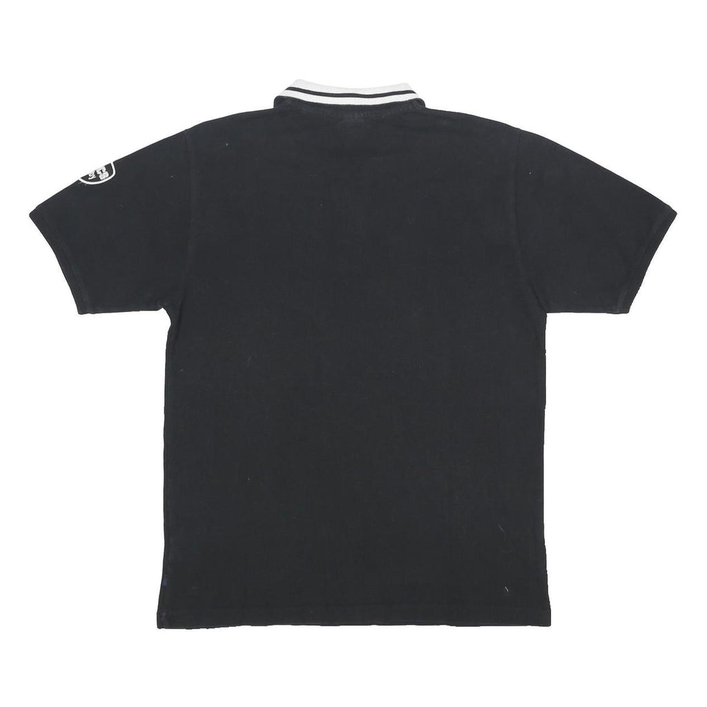 ASICS Mens Black Short Sleeve Embroidered Logo Cotton Polo Shirt L Sporty
