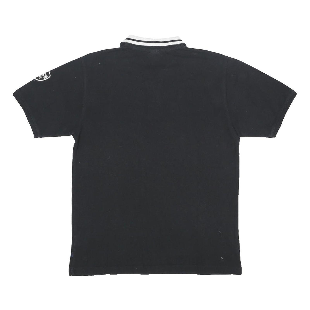 ASICS Mens Black Short Sleeve Embroidered Logo Cotton Polo Shirt L Sporty
