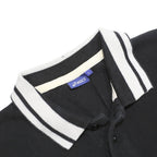 ASICS Mens Black Short Sleeve Embroidered Logo Cotton Polo Shirt L Sporty