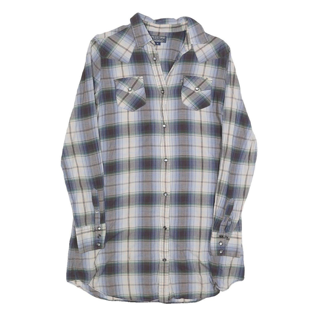 RALPH LAUREN POLO JEANS COMPANY Womens Blue Green Check Cotton Blend Shirt Dress