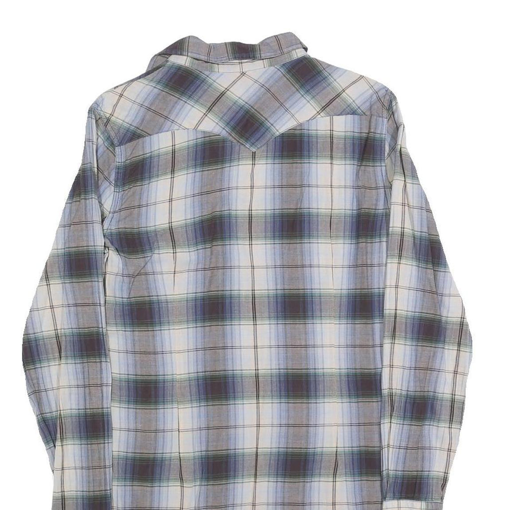 RALPH LAUREN POLO JEANS COMPANY Womens Blue Green Check Cotton Blend Shirt Dress