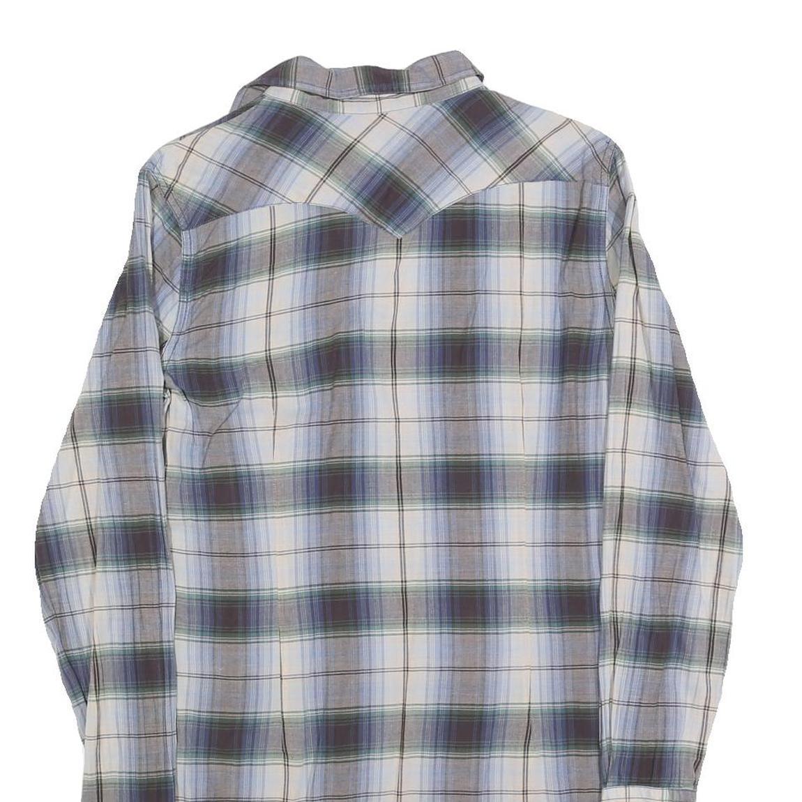 RALPH LAUREN POLO JEANS COMPANY Womens Blue Green Check Cotton Blend Shirt Dress