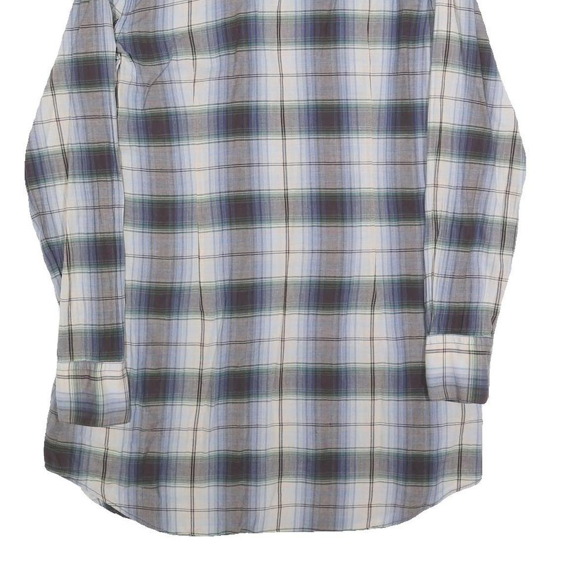 RALPH LAUREN POLO JEANS COMPANY Womens Blue Green Check Cotton Blend Shirt Dress